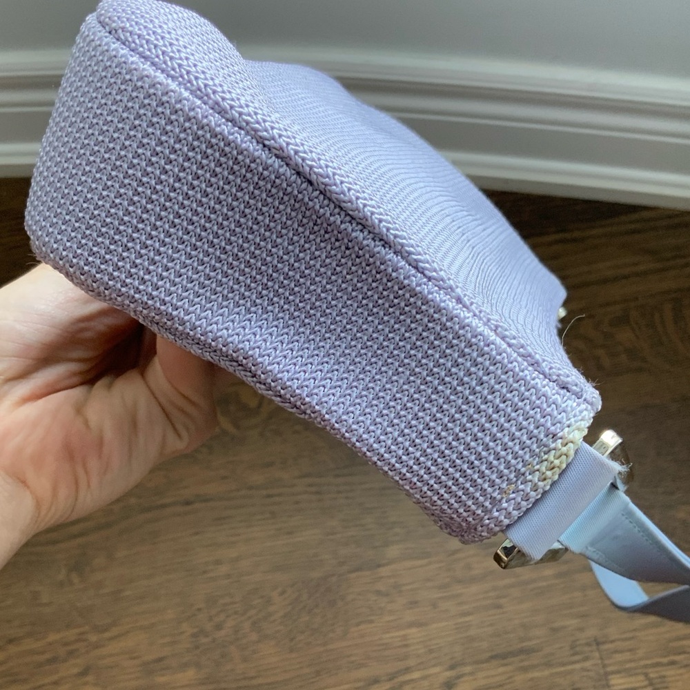 Vintage 90’S HOLT RENFREW Purple Boho Bohemian Knitted Small Shoulder Purse Bag - Picture 13 of 16